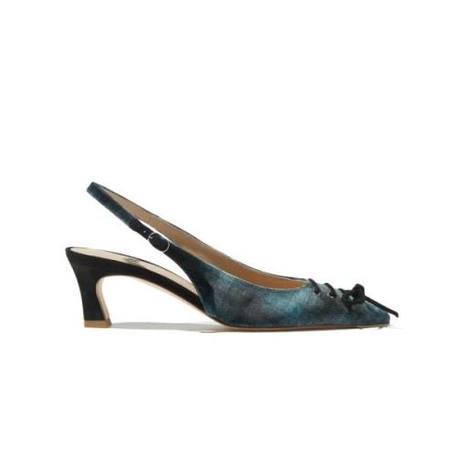 Tartan Velvet Mules Scarosso , Gray , Dames