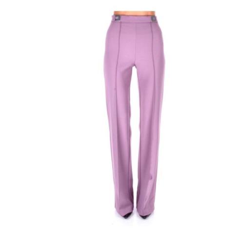 Logo Front Broek Elisabetta Franchi , Purple , Dames