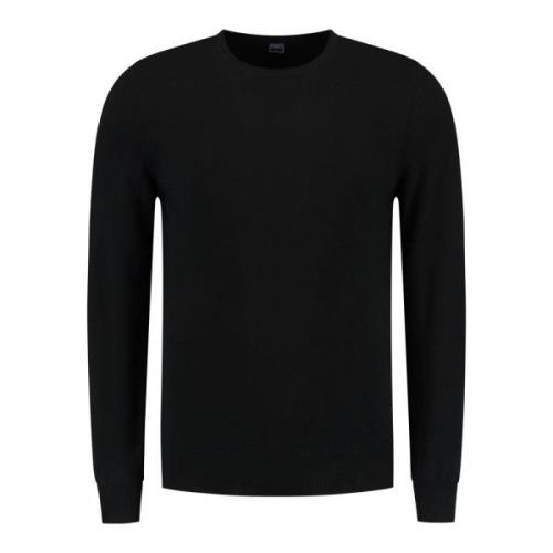 Black Cashmere Blend Sweater Fedeli , Black , Heren