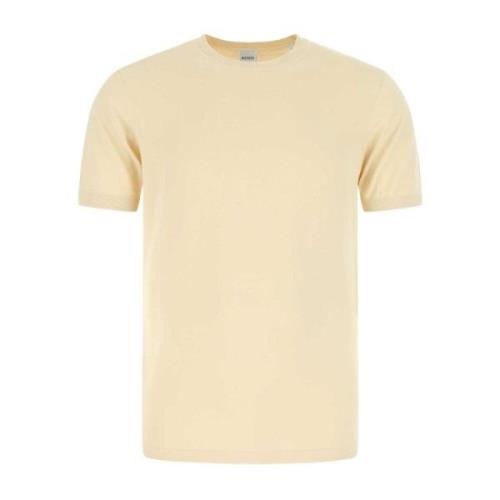Zand Katoenen T-Shirt Aspesi , Beige , Heren