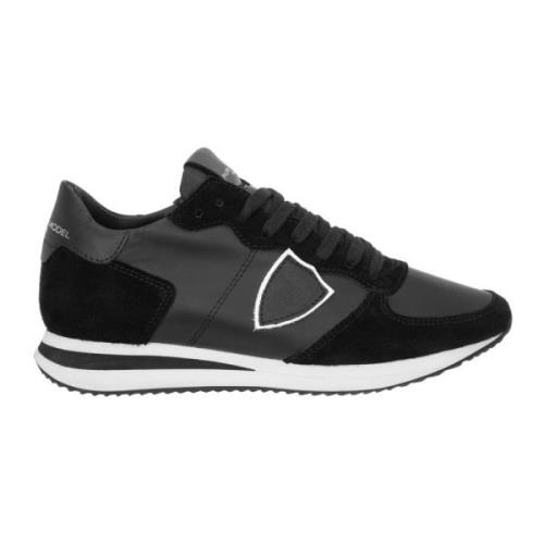 Stijlvolle Leren Veterschoenen Philippe Model , Black , Dames