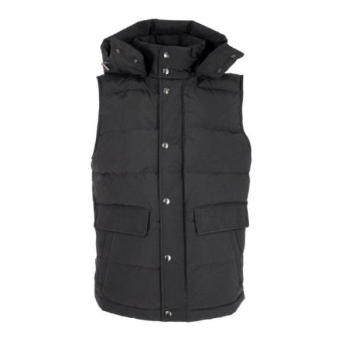 Zwarte Afneembare Hood Vest Woolrich , Black , Heren
