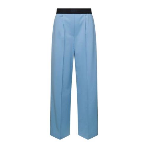 Wide Trousers Msgm , Blue , Dames