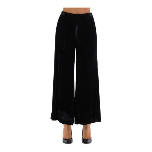 Wide Trousers Semicouture , Black , Dames