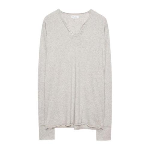 Korte mouw Henley T-shirt Zadig & Voltaire , Gray , Heren