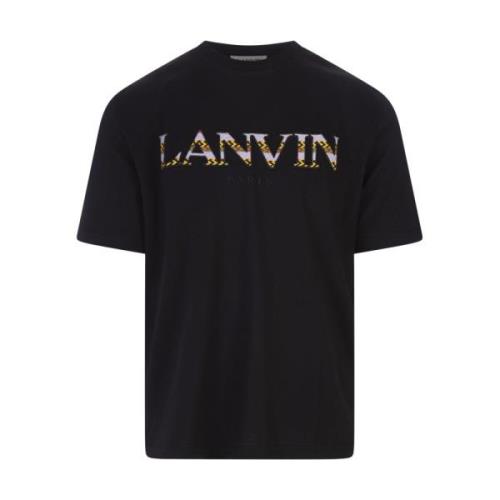 Zwarte katoenen T-shirts en polos Lanvin , Black , Heren