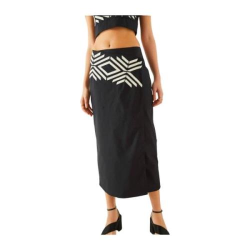 Midi Skirts Souvenir , Black , Dames
