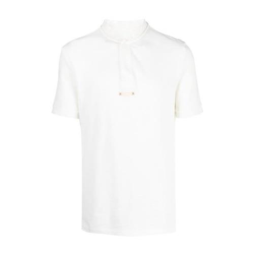 Polo Shirt zonder Kraag met Handtekeningsteken Maison Margiela , White...