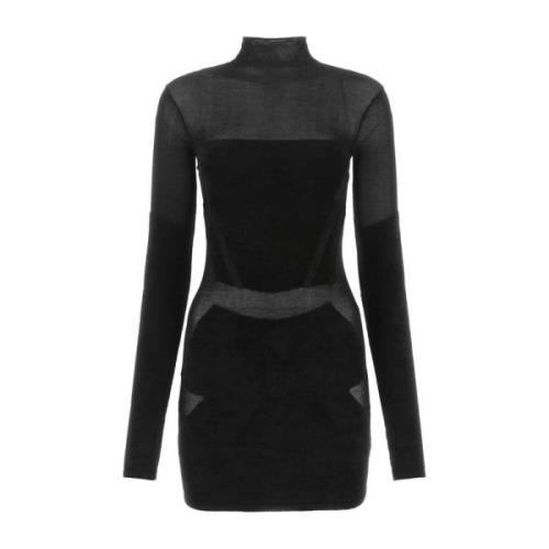 Zwarte stretch viscose mix mini -jurk Dion Lee , Black , Dames