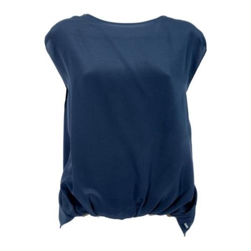 Zijden Jersey T-shirt in Blauw Woolrich , Blue , Dames