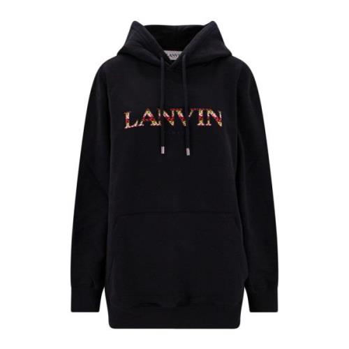 Comfortabele Curb Logo Sweatshirt Lanvin , Black , Dames