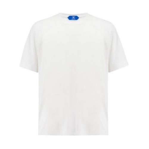Katoenen Crew-neck T-shirt voor warme dagen Kiton , White , Heren