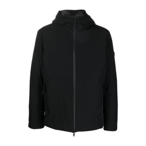 Zwarte Gevoerde Hoodie Jas Peuterey , Black , Heren