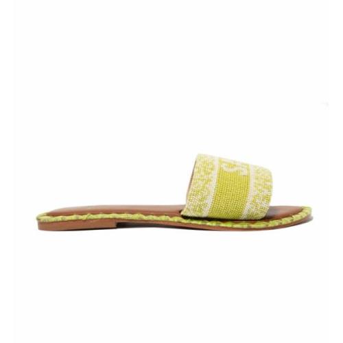 Flat Sandals De Siena , Green , Dames