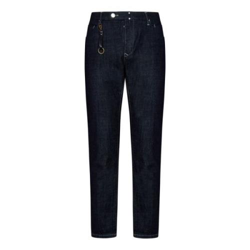 Donkerblauwe Slim Fit Jeans met Metalen Accenten Incotex , Blue , Here...