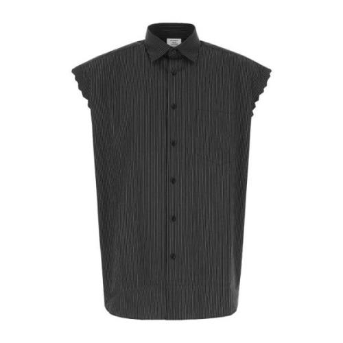 Geribbelde poplin overhemd Vetements , Black , Heren