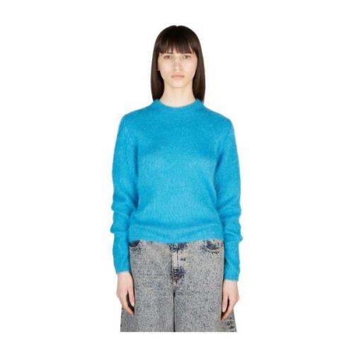 Mohair Blend Crewneck Sweater Marni , Blue , Dames
