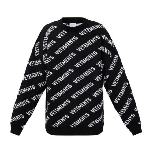 Trui met logo Vetements , Black , Heren