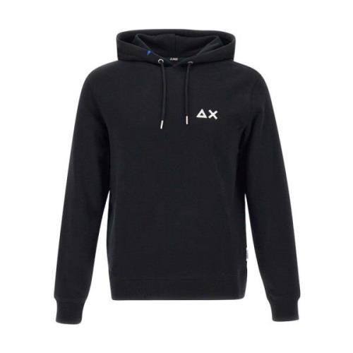 Zwarte Katoenen Hoodie met Verstelbaar Koord Sun68 , Black , Heren