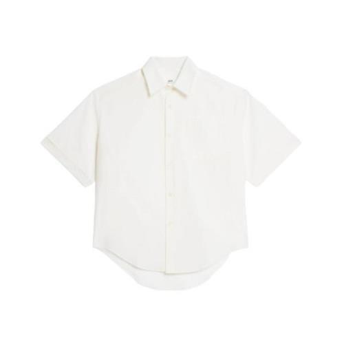 Klieke Box Fit Katoenen Overhemd Ami Paris , White , Dames