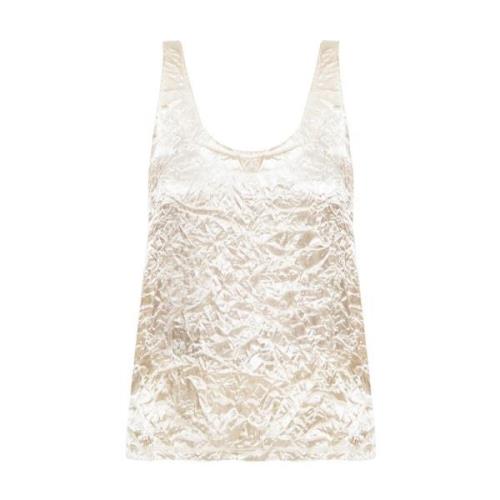 Satijnen tanktop Lanvin , Beige , Dames