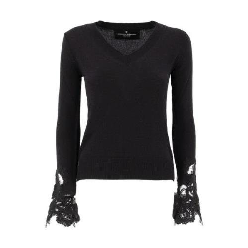 Round-neck Knitwear Ermanno Scervino , Black , Dames