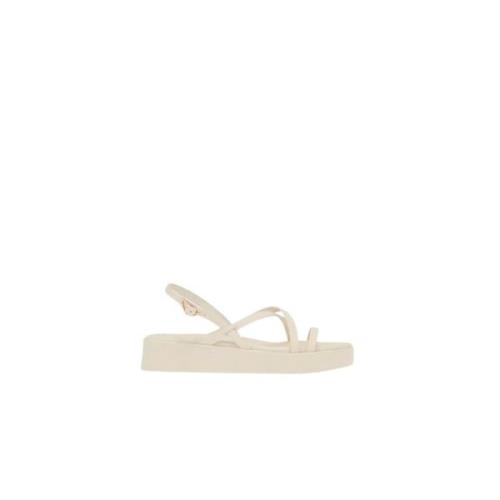 Platte sandalen met elegante bandjes Ancient Greek Sandals , White , D...