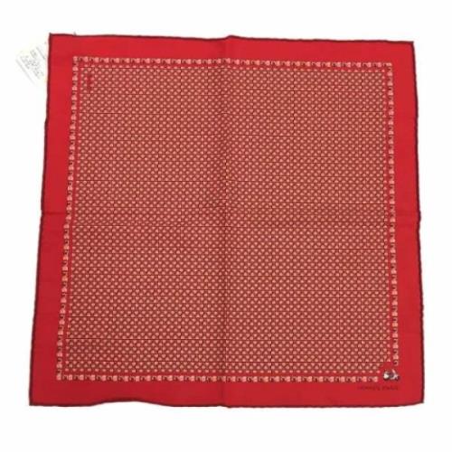 Tweedehands Rode Zijden Hermès Sjaal Hermès Vintage , Red , Dames