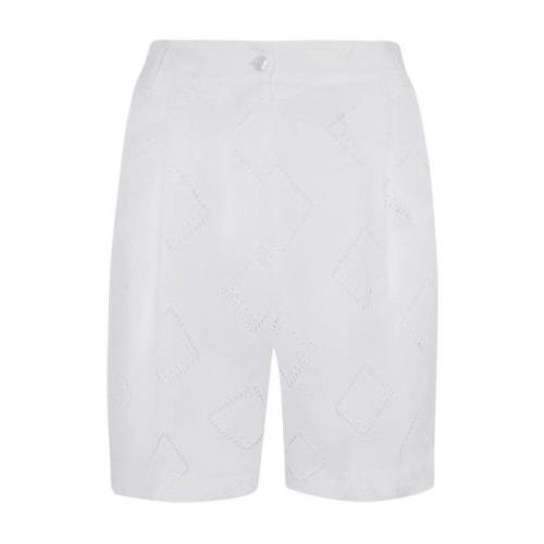 Elegante Linnen Bermuda Shorts Kiton , White , Dames