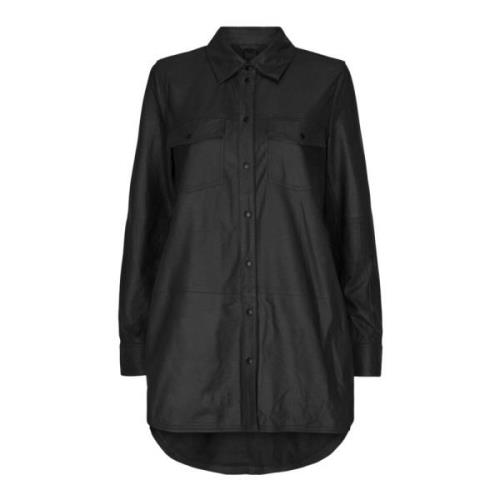 Oversized shirt 11149 Notyz , Black , Dames