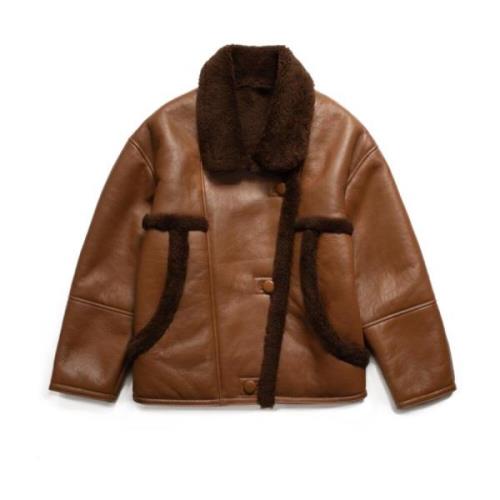 Issey Merino Lambskin Shearling Jacket Just Things we Like , Brown , D...