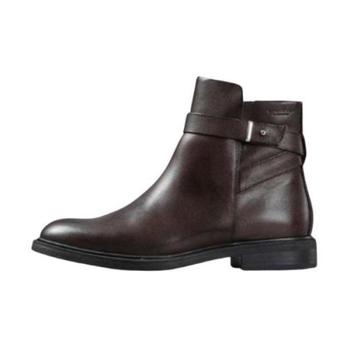 Stijlvolle Leren Enkellaarzen Vagabond Shoemakers , Brown , Dames