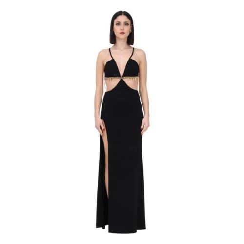 Stijlvolle Maxi Jurken Elisabetta Franchi , Black , Dames