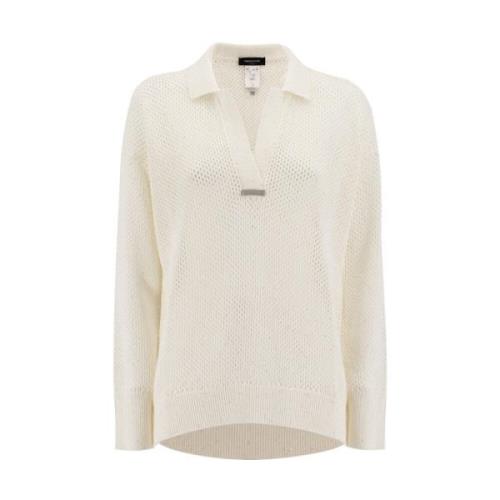 V-hals gebreide kleding Fabiana Filippi , Beige , Dames