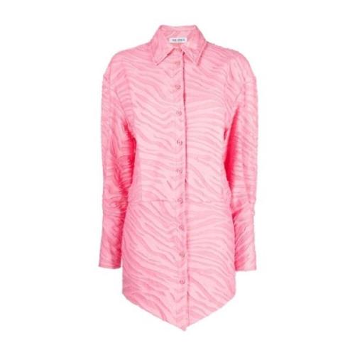 Roze Zebra-Gestreepte Overhemdjurk The Attico , Pink , Dames