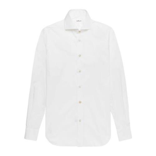 Delicate Katoenen Overhemd Kiton , White , Heren