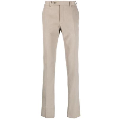 Katoenen broek met zij- en achterzakken Canali , Beige , Heren