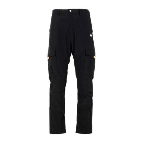 Zwarte Cargo Broek met Kruis Logo Marcelo Burlon , Black , Heren