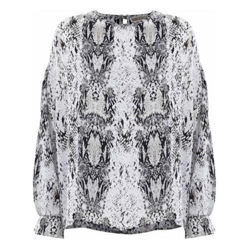 Elegante blouse met python print Kocca , Beige , Dames