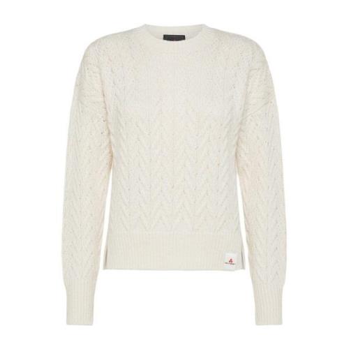 Alpaca Katoenen Crew-neck Sweater Peuterey , White , Dames