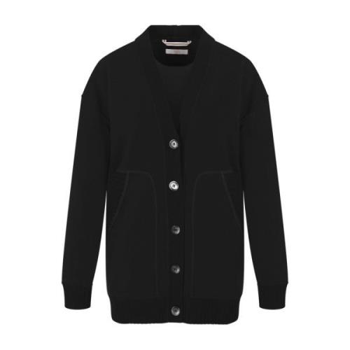 Luxe Zwarte Cashmere Maxi Cardigan voor Dames Fedeli , Black , Dames