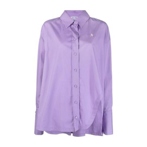Lila Diana Asymmetrische Hem Katoenen Overhemd The Attico , Purple , D...