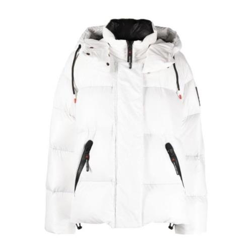 Witte Gewatteerde Jas met Capuchon Peuterey , White , Dames