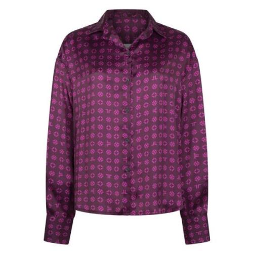 Stijlvolle Sally Blouse in Herfstgroen Jane Lushka , Purple , Dames