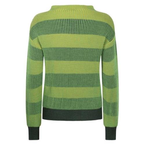 Tweekleurige Ribgebreide Trui Jane Lushka , Green , Dames