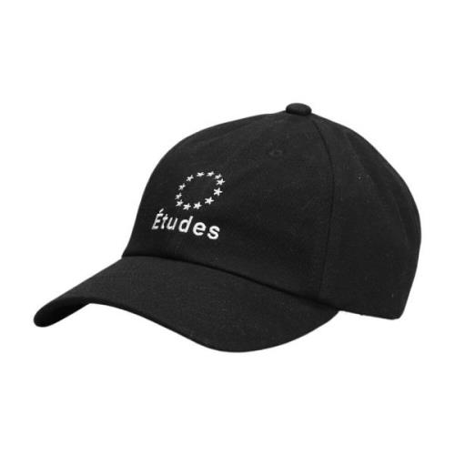 Zwarte Hoeden met Logo en Verstelbare Band Études , Black , Heren