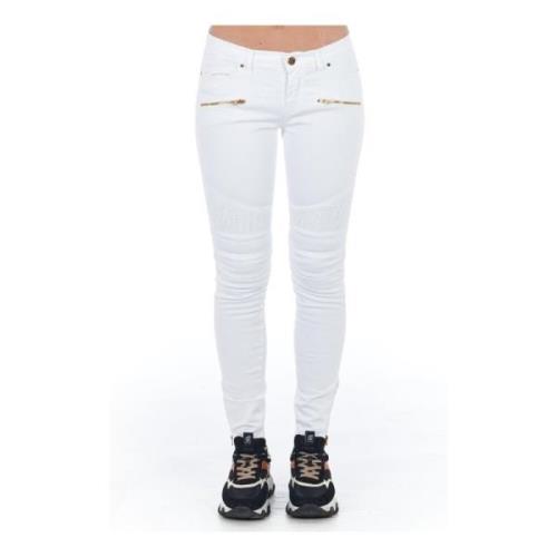 Witte Katoenen Skinny Jeans Broek Frankie Morello , White , Dames