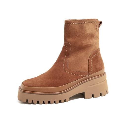 Dames Schoenen van Leer en Velours Aw23 Pons Quintana , Brown , Dames