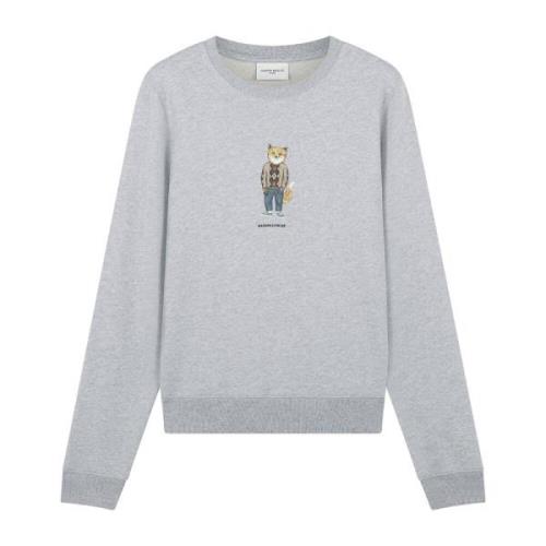 Katoenen sweatshirt met vosprint Maison Kitsuné , Gray , Dames