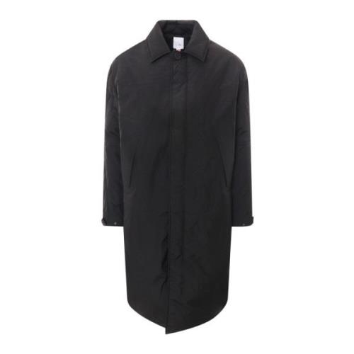 Gewatteerde nylon jas met verborgen sluiting ROA , Black , Heren